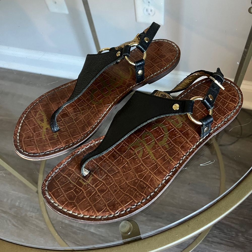 Sam Edelman, GRETA, Leather Sandals, Size 6